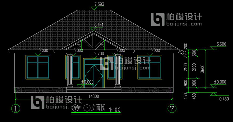 BJ101新農村一層簡歐風格別墅設計圖紙