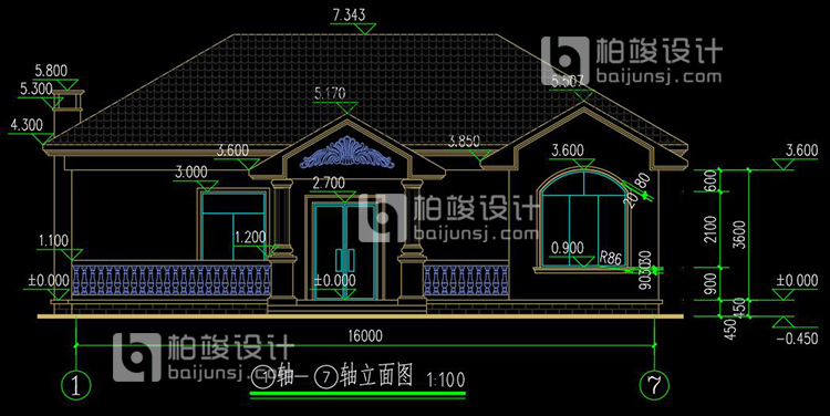 BJ103熱賣農村一層歐式自建房設計圖紙