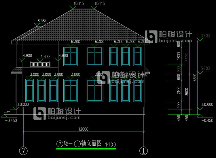 BJ234農村二層小戶型別墅設計圖紙及效果圖