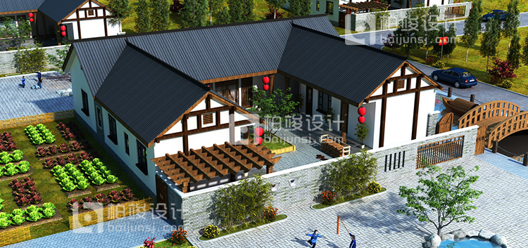 BJ108農村一層小別墅設計圖17X20米