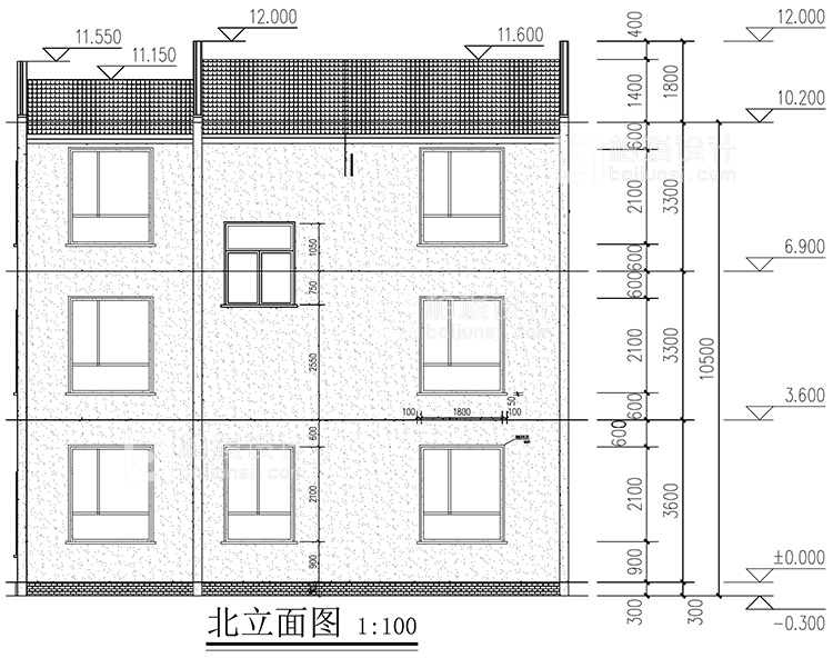 BJ302鄉村三層新中式房屋設計圖