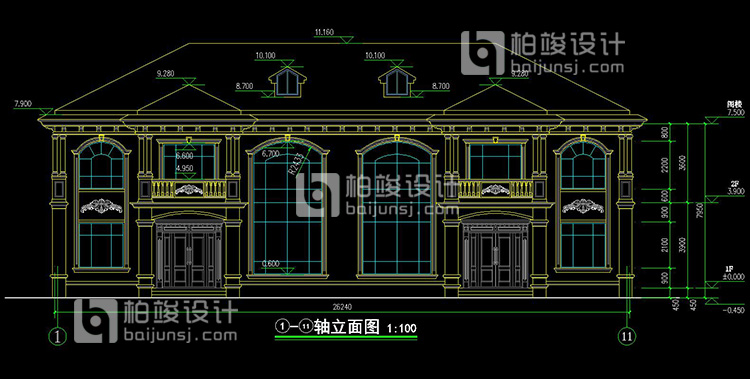 BZ2695雙拼兩層別墅戶型設計圖